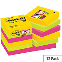 Post-it Notes Super Sticky 47.6 x 47.6mm Rio Pack of 12 622-12SSRIO Post-it Notes Super Sticky 47.6 x 47.6mm Rio Pack of 12 622-12SSRIO