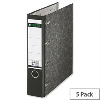 Leitz Standard Double Lever Arch File 80mm Spine A4 Black Pack of 5 Leitz Standard Double Lever Arch File 80mm Spine A4 Black Pack of 5