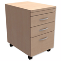 Filing Pedestal Mobile Tall Under-Desk 3-Drawer Maple Kito Filing Pedestal Mobile Tall Under-Desk 3-Drawer Maple Kito