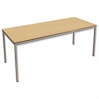 Trexus Rectangular Office Table with Silver Legs 18mm Top W1800xD750xH725mm Oak Trexus Rectangular Office Table with Silver Legs 18mm Top W1800xD750xH725mm Oak