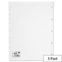 1-5 Index Plastic Multipunched A4 White 5 Star 1-5 Index Plastic Multipunched A4 White 5 Star