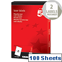 5 Star Address Labels Laser 199.6 x 143.5mm White (200 Labels) 5 Star Address Labels Laser 199.6 x 143.5mm White (200 Labels)