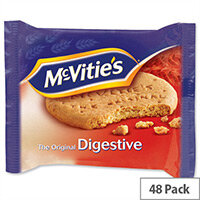 McVities Digestive Plain Biscuits Portion Packs Individually Wrapped in Two Biscuits (Pack 48) 4802 McVities Digestive Plain Biscuits Portion Packs Individually Wrapped in Two Biscuits (Pack 48) 4802