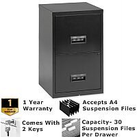 Pierre Henry A4 2 Drawer Steel Filing Cabinet Lockable Black Pierre Henry A4 2 Drawer Steel Filing Cabinet Lockable Black