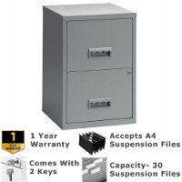 Pierre Henry A4 2 Drawer Steel Filing Combi Cabinet Lockable Grey - For A4 Suspension Filing & Stationery Storage - WxHxD: 400mm x 660mm x 400mm Pierre Henry A4 2 Drawer Steel Filing Combi Cabinet Lockable Grey - For A4 Suspension Filing & Stationery Storage - WxHxD: 400mm x 660mm x 400mm