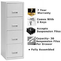 Pierre Henry A4 4 Drawers Filing Cabinet Steel Lockable Grey Pierre Henry A4 4 Drawers Filing Cabinet Steel Lockable Grey