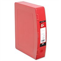 5 Star Foolscap Box File Red Plastic Twin Clip Lock 70mm Spine Polypropylene 5 Star Foolscap Box File Red Plastic Twin Clip Lock 70mm Spine Polypropylene