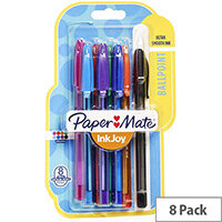 Paper Mate InkJoy 100 Ballpoint Pen Medium 8 Pack – Assorted Colours, Revolutionary Ink Joy Writing System, Triangular Barrel, 1.0 Tip 0.7mm & Smooth (1956737) Paper Mate InkJoy 100 Ballpoint Pen Medium 8 Pack – Assorted Colours, Revolutionary Ink Joy Writing System, Triangular Barrel, 1.0 Tip 0.7mm & Smooth (1956737)