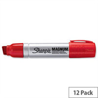 Sharpie Magnum Red Permanent Marker Chisel Tip 14.8mm Pack 12 Sharpie Magnum Red Permanent Marker Chisel Tip 14.8mm Pack 12