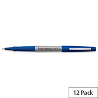 Papermate Ultrafine Felt Tip Pen 0.8mm Tip 0.4mm Line Blue S0901330 Pack 12 Papermate Ultrafine Felt Tip Pen 0.8mm Tip 0.4mm Line Blue S0901330 Pack 12