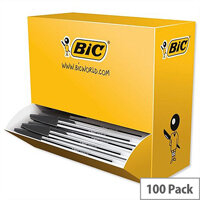 Bic Cristal Ballpoint Pen Clear Barrel Black Pack 90 plus 10 FREE Bic Cristal Ballpoint Pen Clear Barrel Black Pack 90 plus 10 FREE