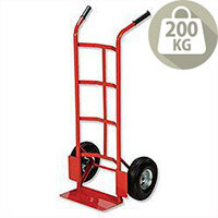 Hand Trolley Heavy-Duty Capacity 200kg Red Pneumatic Wheels Relx - Red In Colour, Black Handle Grips For Easier Use, Footplate For Easier Loading & Concave Frame. Ideal For Warehouses, Businesses, Homes & More. Hand Trolley Heavy-Duty Capacity 200kg Red Pneumatic Wheels Relx - Red In Colour, Black Handle Grips For Easier Use, Footplate For Easier Loading & Concave Frame. Ideal For Warehouses, Businesses, Homes & More.