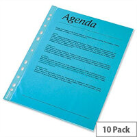 Esselte A4 Blue Punched Pockets 55 Micron Pack 10 Esselte A4 Blue Punched Pockets 55 Micron Pack 10