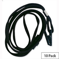 Durable Lanyard with Safety Closure 440mm Black Pack10 Durable Lanyard with Safety Closure 440mm Black Pack10