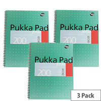 Pukka Pad Jotta A4 Wirebound Card Cover Notebook Ruled 200 Pages Metallic Green (Pack 3) - JM018