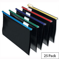 Snopake A4 Suspension Files Plastic Assorted with Tabs Pack 25