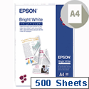 Epson A4 Inkjet Printer Paper 90gsm Bright White Ream (Pack of 500) Epson A4 Inkjet Printer Paper 90gsm Bright White Ream (Pack of 500)