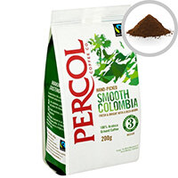 Percol Fairtrade Colombia Ground Coffee Medium Roasted 200g Ref A07931 Percol Fairtrade Colombia Ground Coffee Medium Roasted 200g Ref A07931