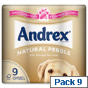 Andrex Natural Pebble Toilet Rolls Pack 9 Toilet Paper Rolls Andrex Natural Pebble Toilet Rolls Pack 9 Toilet Paper Rolls