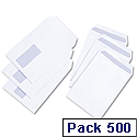 White Box C5 Window Envelopes Pocket Press Seal 100gsm White Pack 500 White Box C5 Window Envelopes Pocket Press Seal 100gsm White Pack 500