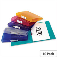 Elba Snap Ring Binder A4 Assorted 2 O-Ring 25mm Pack of 10 Elba Snap Ring Binder A4 Assorted 2 O-Ring 25mm Pack of 10