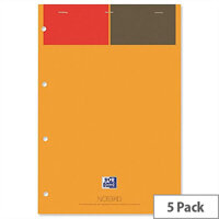Oxford 001 International Orange and Grey A4+ Notepad 160 Pages Pack 5 Oxford 001 International Orange and Grey A4+ Notepad 160 Pages Pack 5