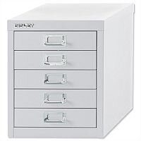 Bisley Multi-Drawer Cabinet 12 inches 5 Drawer Non-Locking Chalk White 12/5 Bisley Multi-Drawer Cabinet 12 inches 5 Drawer Non-Locking Chalk White 12/5