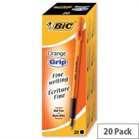 Bic Orange Grip Ballpoint Pen Black Pack 20 Bic Orange Grip Ballpoint Pen Black Pack 20