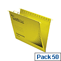 Rexel Crystalfile Flexifile Foolscap Suspension File Yellow Pack 50 Rexel Crystalfile Flexifile Foolscap Suspension File Yellow Pack 50