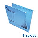 Rexel Crystalfile Flexifile A4 Suspension File Blue Pack 50 Rexel Crystalfile Flexifile A4 Suspension File Blue Pack 50