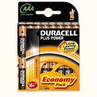 Duracell Plus Power - Alkaline Battery AAA Pack of 16 81275415 DU01975 Duracell Plus Power - Alkaline Battery AAA Pack of 16 81275415 DU01975
