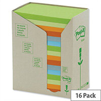 Post-it Notes Pad Recycled Tower Pack 76x127mm Pastel Rainbow Pack 16 Post-it Notes Pad Recycled Tower Pack 76x127mm Pastel Rainbow Pack 16