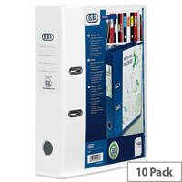 Elba Lever Arch File with Clear PVC Cover 70mm Spine A4 White Pack of 10 Elba Lever Arch File with Clear PVC Cover 70mm Spine A4 White Pack of 10