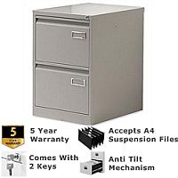 2-Drawer Filing Cabinet Goose Grey Bisley PSF 2-Drawer Filing Cabinet Goose Grey Bisley PSF