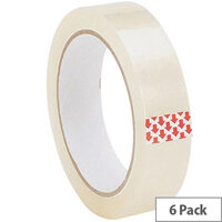 Uno CLEAR TAPE 25MMX66M POLYPROP [Pack 6]