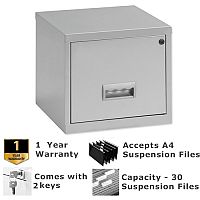 Pierre Henry A4 1 Drawer Steel Filing Cabinet Cube Lockable Silver Pierre Henry A4 1 Drawer Steel Filing Cabinet Cube Lockable Silver