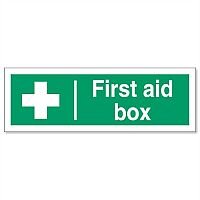 First-Aid Box Self Adhesive Vinyl Sign 300x100mm Stewart Superior 