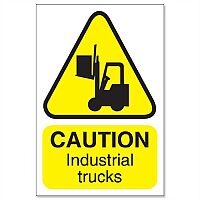 Stewart Superior Caution Industrial Trucks Sign for Outdoor Use Foamboard Stewart Superior Caution Industrial Trucks Sign for Outdoor Use Foamboard