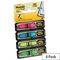 Post-it Index Arrows Repositionable W12xH43mm 4 Bright Colours Pack 96 Post-it Index Arrows Repositionable W12xH43mm 4 Bright Colours Pack 96