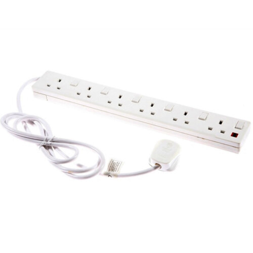 Extension Lead 6 Way Individually Switched Cable 2m White MM22288 Extension Lead 6 Way Individually Switched Cable 2m White MM22288