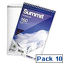 Wirebound Notebook Headbound Ruled 160 Pages 125x200mm Pack 10 Summit Wirebound Notebook Headbound Ruled 160 Pages 125x200mm Pack 10 Summit