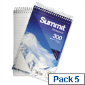 Wirebound Notebook Headbound 125x200mm 300 Pages Pack 5 Summit Wirebound Notebook Headbound 125x200mm 300 Pages Pack 5 Summit