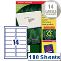 Avery LR7163-100 Address Labels 14 per Sheet Laser 99.1 x 38.1mm 1400 Labels Avery LR7163-100 Address Labels 14 per Sheet Laser 99.1 x 38.1mm 1400 Labels