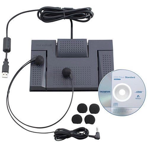Olympus AS-2400 Professional Transcription Kit Footswitch Headset DSS Software Olympus AS-2400 Professional Transcription Kit Footswitch Headset DSS Software