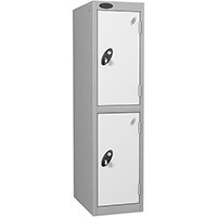 Probe 2 Door Low Locker Hasp & Staple Lock ACTIVECOAT W305xD305xH1210mm Silver Body White Door