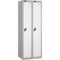 Probe 1 Door Locker ACTIVECOAT W305xD305xH1780mm Nest of 2 Silver Body & White Doors By Lion Steel Probe 1 Door Locker ACTIVECOAT W305xD305xH1780mm Nest of 2 Silver Body & White Doors By Lion Steel