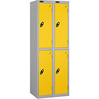 Probe 2 Door Locker Nest of 2 ACTIVECOAT W305xD305xH1780mm Silver Body Yellow Doors By Lion Steel Probe 2 Door Locker Nest of 2 ACTIVECOAT W305xD305xH1780mm Silver Body Yellow Doors By Lion Steel