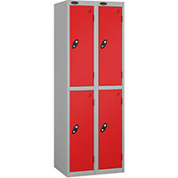 Probe 2 Door Extra Deep Locker ACTIVECOAT W305xD460xH1780mm Nest of 2 Silver Body Red Doors By Lion Steel Probe 2 Door Extra Deep Locker ACTIVECOAT W305xD460xH1780mm Nest of 2 Silver Body Red Doors By Lion Steel