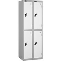 Probe 2 Door Extra Deep Locker ACTIVECOAT W305xD460xH1780mm Nest of 2 Silver Body White Doors By Lion Steel Probe 2 Door Extra Deep Locker ACTIVECOAT W305xD460xH1780mm Nest of 2 Silver Body White Doors By Lion Steel