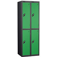 Probe 2 Door Extra Deep Locker ACTIVECOAT W305xD460xH1780mm Nest of 2 Black Body & Green Doors By Lion Steel Probe 2 Door Extra Deep Locker ACTIVECOAT W305xD460xH1780mm Nest of 2 Black Body & Green Doors By Lion Steel